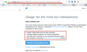 Ostrzeżenie Twittera przed fałszywym kontem Netflix